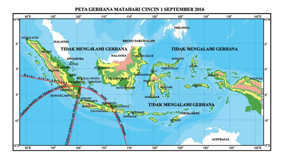 1 September, Gerhana Matahari Cincin lewati 124 kota di Indonesia