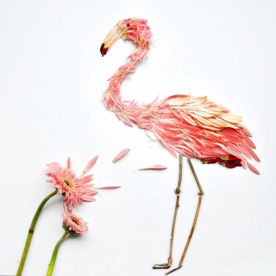 10 Gambar hewan ini dibuat dari rangkaian bunga, keren euy