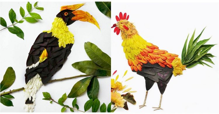10 Gambar  hewan  ini dibuat dari  rangkaian bunga keren euy