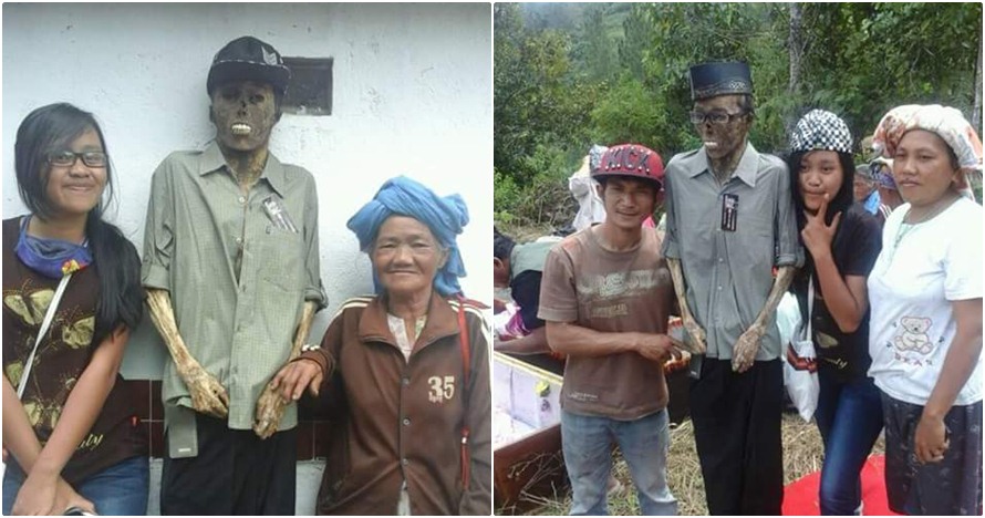 Cuma ada di Indonesia, tradisi berfoto selfie dengan mayat, hiii serem