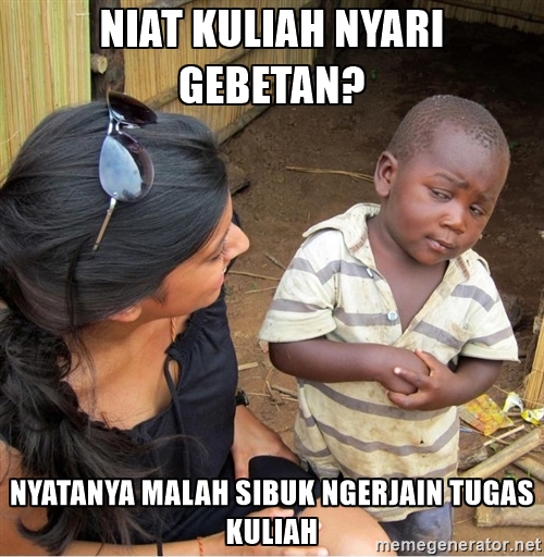 meme tugas kuliah © 2016 brilio.net