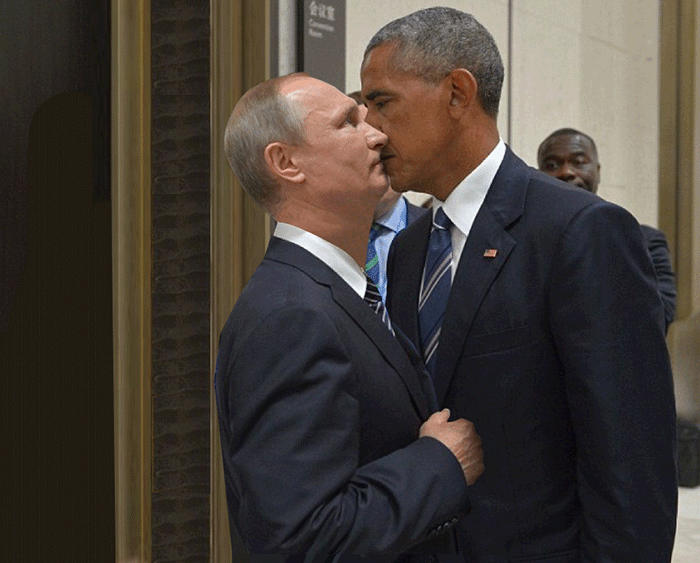 13 Editan foto pertemuan Obama dan Putin, bikin gagal tegang nih