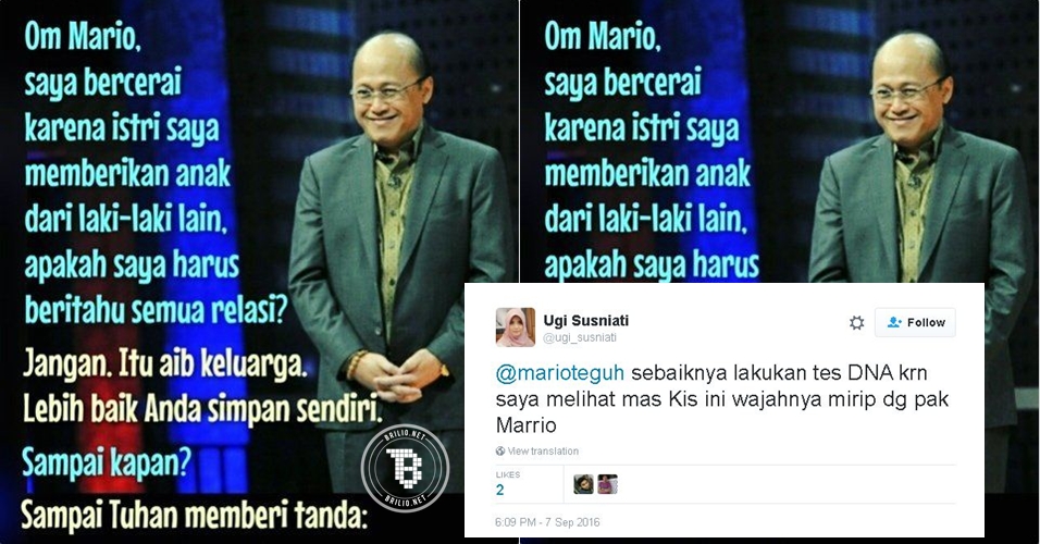 Kicauan netizen soal Ario Kiswinar Teguh: Pak Mario tes DNA dong!