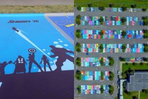 15 Lukisan di parkiran sekolah ini kreatif abis, berani tiru? 