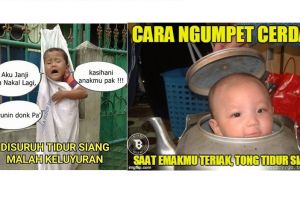 12 Meme kocak anak kecil disuruh bobok siang, bikin kangen sama ibu
