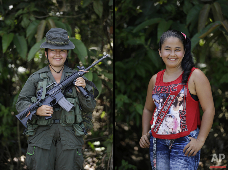 Pakai lipstik & bawa senjata, ini 10 foto pemberontak wanita Kolombia
