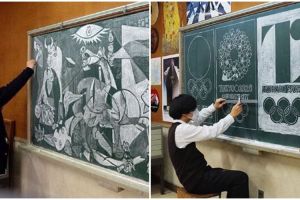 9 Lukisan papan tulis super keren  ini bikin kamu betah di kelas