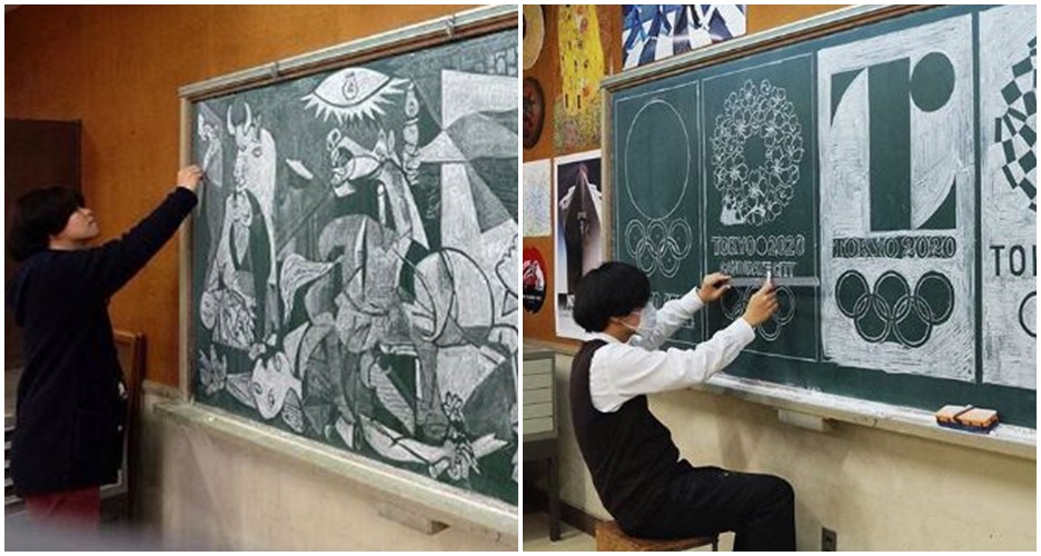 9 Lukisan papan tulis super keren  ini bikin kamu betah di kelas