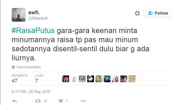 Tweet Raisa Putus 1-17 © 2016 brilio.net