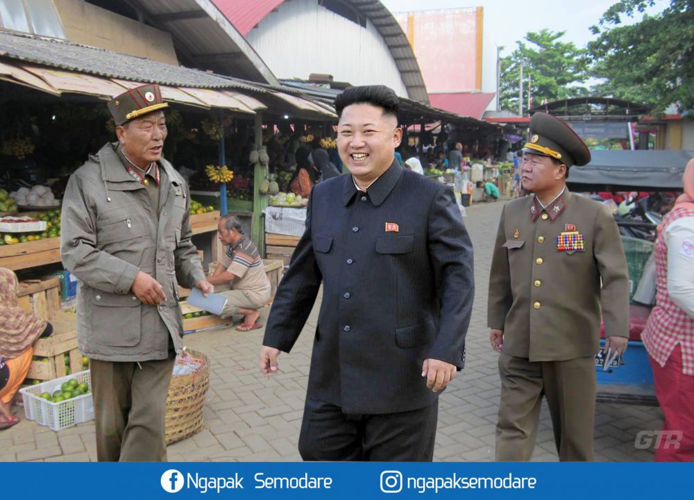 7 Foto editan Kim Jong-un sidak di Pasar Segamas Purbalingga ini kocak