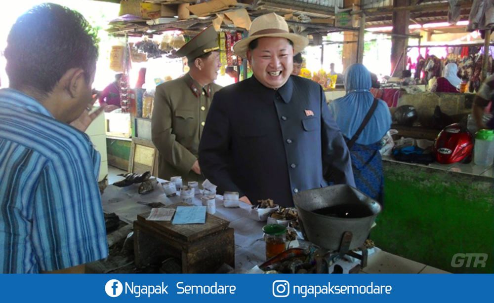 7 Foto editan Kim Jong-un sidak di Pasar Segamas Purbalingga ini kocak