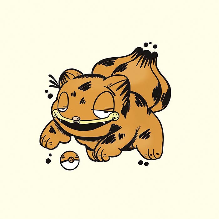 20 Foto Garfemon, gabungan Pokemon dengan Garfield yang unik banget