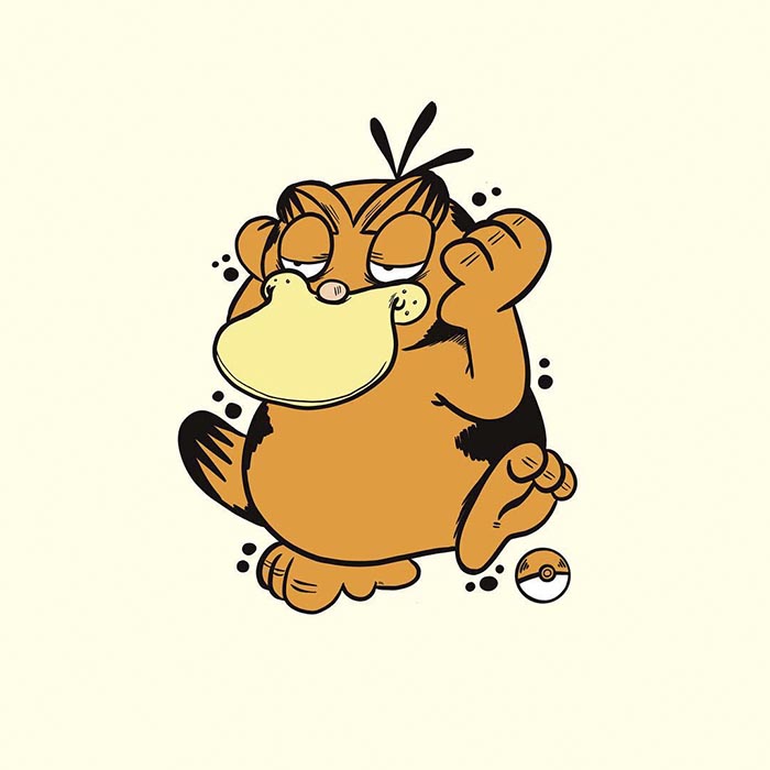 20 Foto Garfemon, gabungan Pokemon dengan Garfield yang unik banget