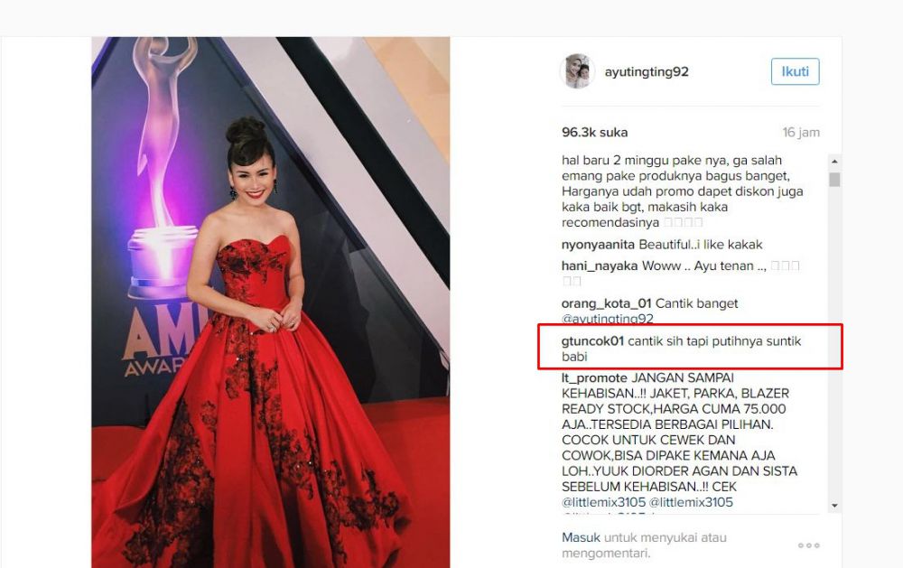 8 Komentar netizen untuk gaun Ayu Ting Ting di AMI ini tepok jidat!