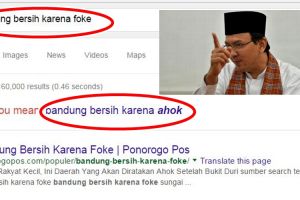 Ini penjelasan 'Did you mean: sungai bersih karena Ahok?' di Google