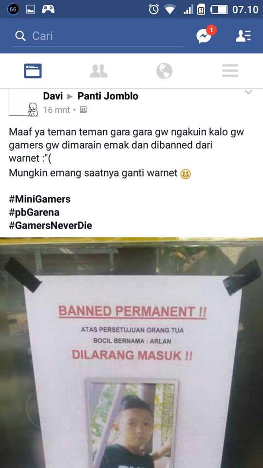 Ngaku gamer, bocah ini dilarang ke warnet oleh orangtuanya selamanya
