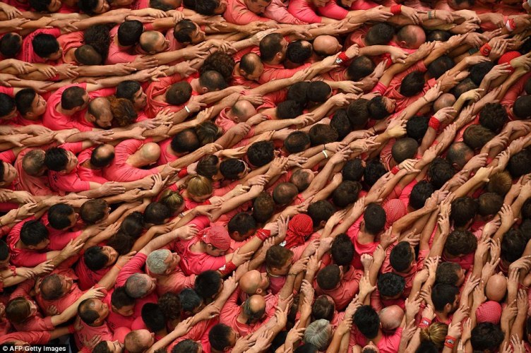 18 Foto serunya kompetisi 'menara manusia' di Spanyol, keren banget