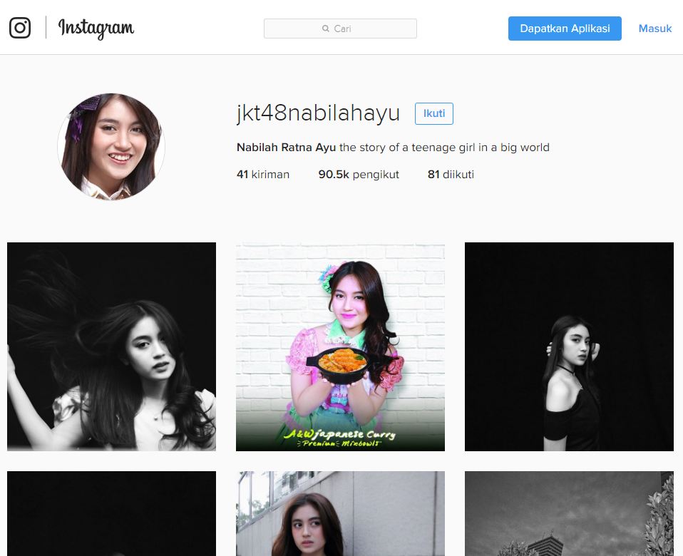 member jkt 48 Instagram