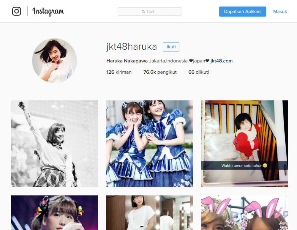 member jkt 48 Instagram