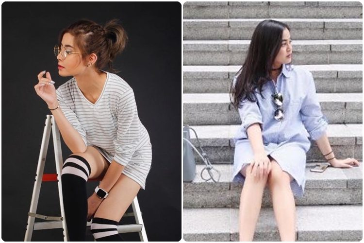 perbedaan gaya awkarin dan pacar barunya gaga © 2016 instagram