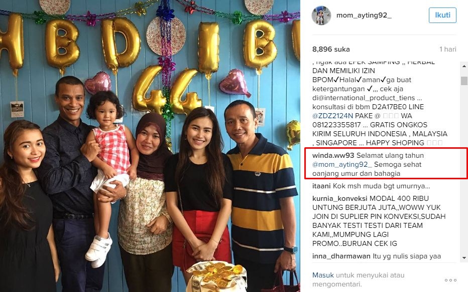 Tak diduga, 8 komentar netizen soal ultah ibu Ayu Ting Ting ini adem