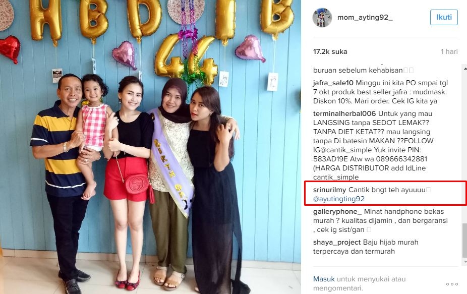 Tak diduga, 8 komentar netizen soal ultah ibu Ayu Ting Ting ini adem
