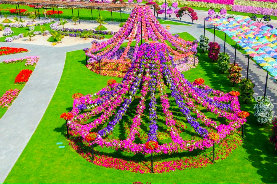 15 Foto indahnya taman bunga di Dubai, dijuluki taman keajaiban