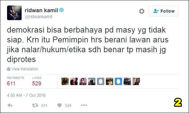 balasan ridwan kamil kepada netizen tentang demokrasi ini nampol abis © 2016 twitter balasan ridwan kamil kepada netizen tentang demokrasi ini nampol abis © 2016 twitter
