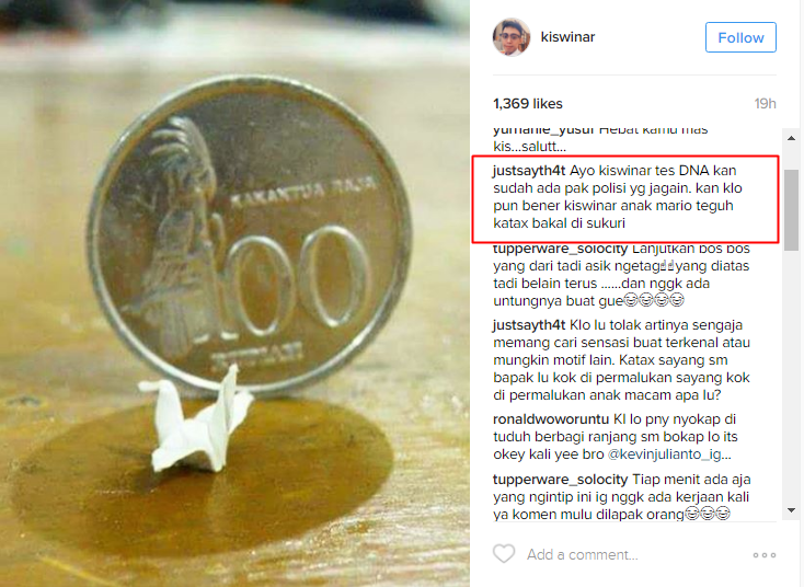 komentar netizen untuk postingan Kiswinar 1-4 © 2016 brilio.net