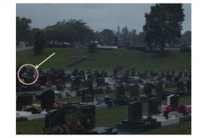 Ada penampakan wajah hantu di kuburan ini, kamu bisa melihatnya?