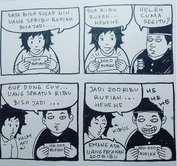 10 Komik strip kocak sindir kelakuan Dimas Kanjeng, bikin ngakak nih