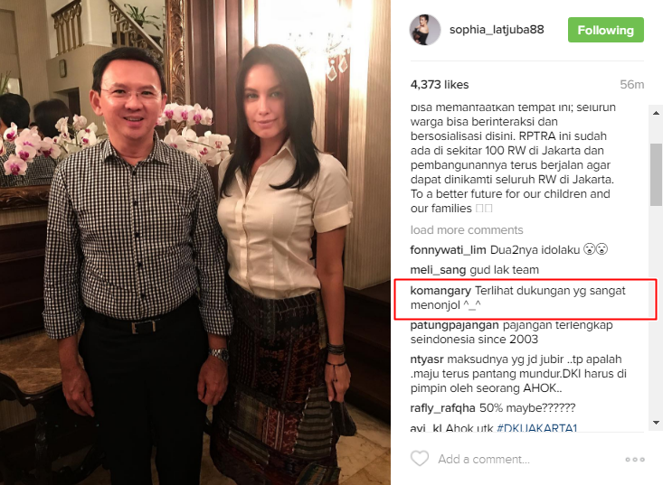 Unggah foto sama Ahok, Sophia Latjuba malah bikin netizen gagal fokus