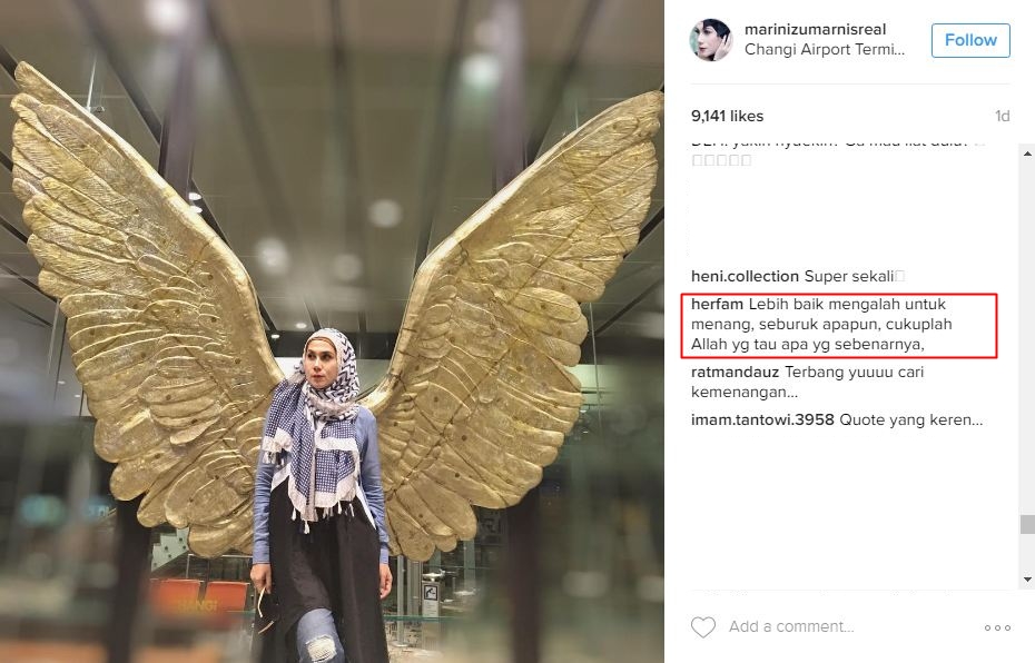 Postingan pesan Marini Zumarnis © 2016 brilio.net