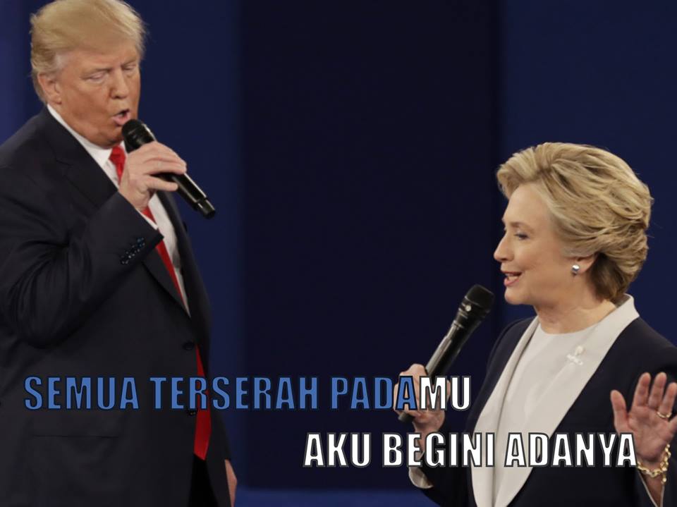 9 Parodi duet ini sindir debat Hillary-Trump sesi kedua