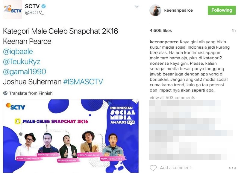 keenan pearce malah ngamuk © 2016 instagram keenan pearce malah ngamuk © 2016 instagram