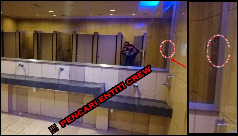 Penampakan hantu nenek renta terekam pria ini saat selfie di toilet