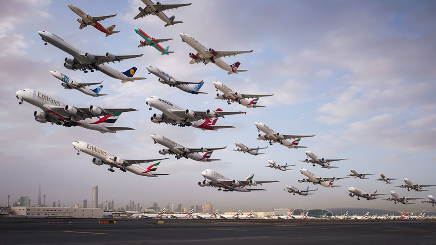 10 Foto ini gambarkan betapa padatnya lalu lintas udara di bandara