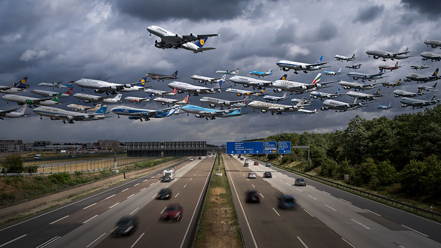 10 Foto ini gambarkan betapa padatnya lalu lintas udara di bandara