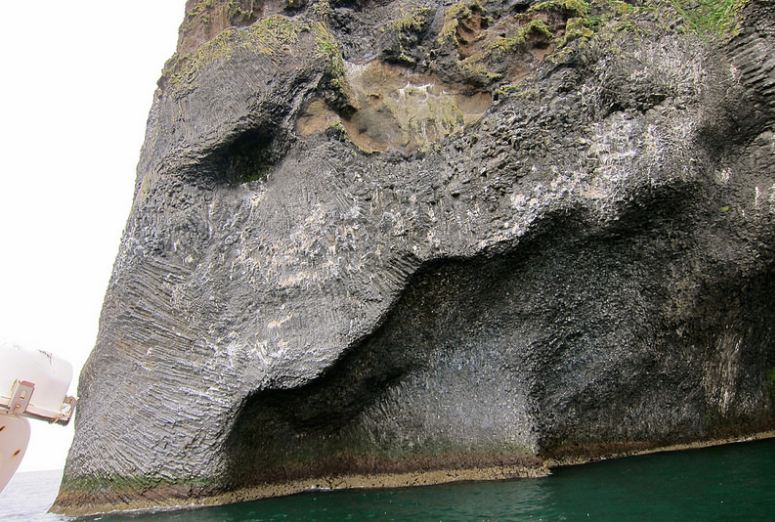 Patung kepala gajah ini terbentuk secara alami di perbukitan Islandia