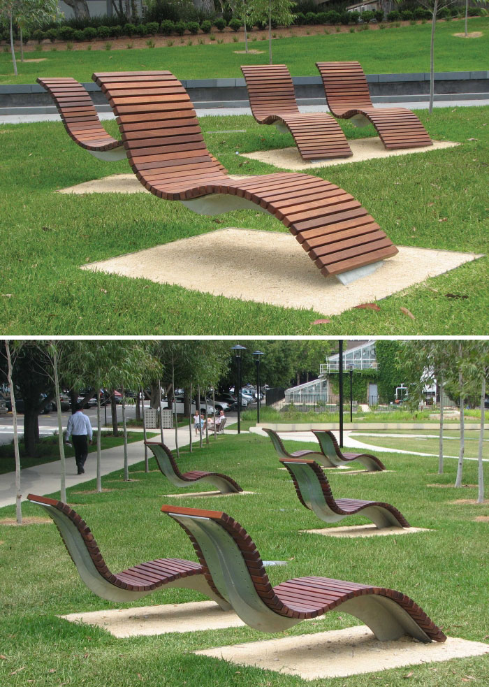 22 Desain kursi di taman kota ini keren bikin betah duduk