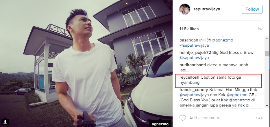 7 Komentar netizen di postingan kekasih Agnez Mo ini bikin tepuk jidat