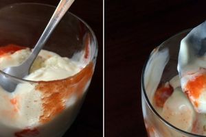 Es krim campur saus sambal, sensasi baru yang bikin lidah diaduk-aduk