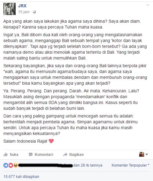 Ini kata Jerinx SID tanggapi aksi 4 November, langsung viral lho
