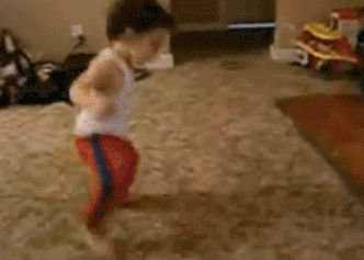10 GIF tingkah bayi ini 'nantangin' kamu ikutan joget asyik, gemes deh