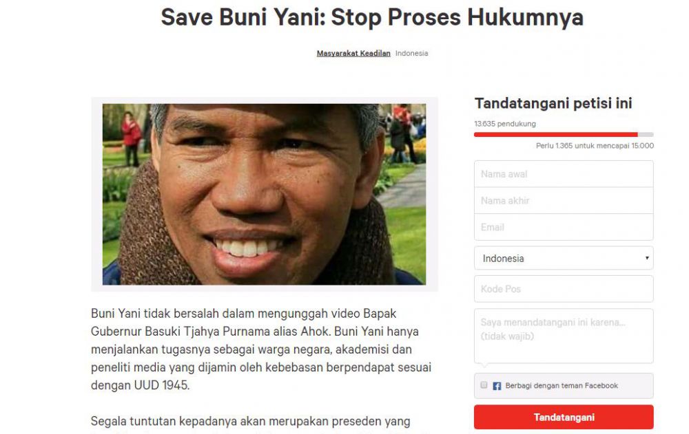 Petisi desak Buni Yani diproses hukum hampir 150 ribu tanda tangan