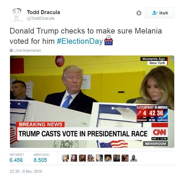 reaksi netizen Trump ngintip © 2016 cosmopolitan.com