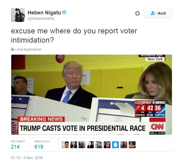 reaksi netizen Trump ngintip © 2016 cosmopolitan.com