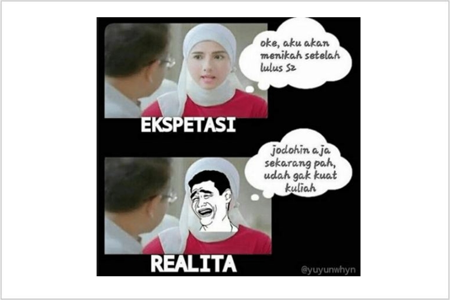 10 Meme 'nikah atau S2 dulu' ini kocak sekaligus bikin baper berat