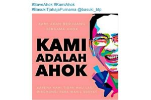 Ahok resmi tersangka, tagar #KamiAhok jadi trending topic di medsos