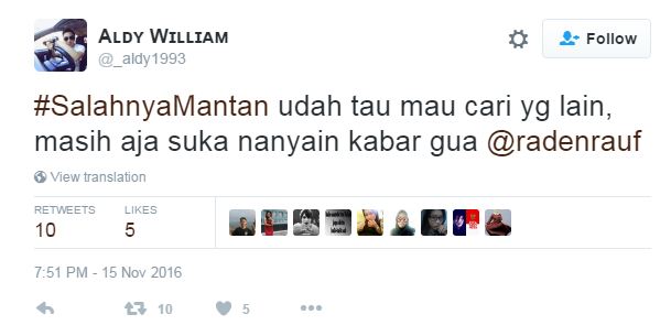 salahnya mantan  Twitter